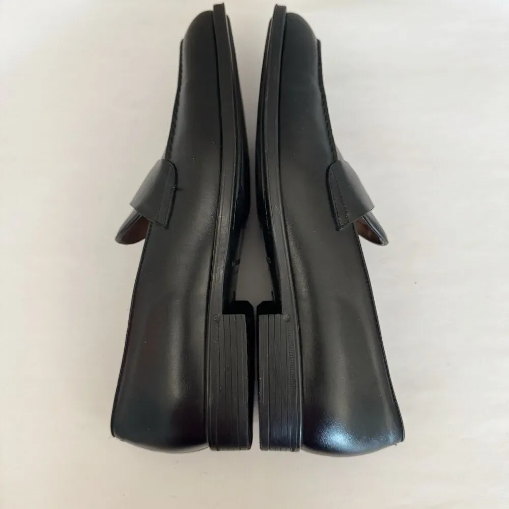 Antonio Maurizi Black Leather Penny Loafers Men EU 43 US 10-10.5 Preppy Casual‎